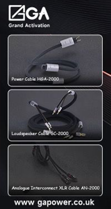 Power Cable hGA-2000, Loudspeaker Cable SC-200, and Analog Interconnect XL Cable from gappower.co.uk